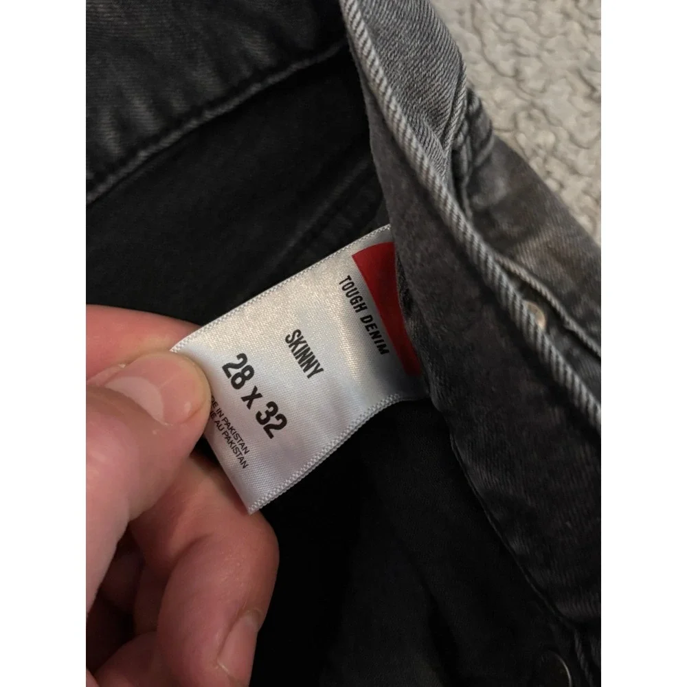 Express Jeans Mens 28x32 (29x32) Gray Skinny Tough Denim Stretch Casual Faded